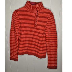 Marc Jacobs Striped Button Red and Orange Sweater